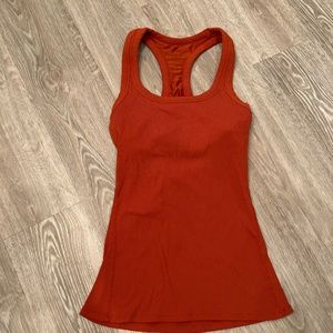 Burnt Orange Ribbed Alo Racerback